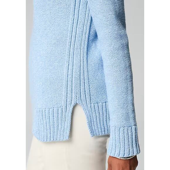 J Jill Crew Neck Knit Sweater Pullover Womens Size Small Mineral Blue White New - Picture 4 of 16